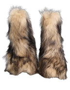 Dolce & Gabbana Brown Faux Fur Mid Calf Men Boots Shoes