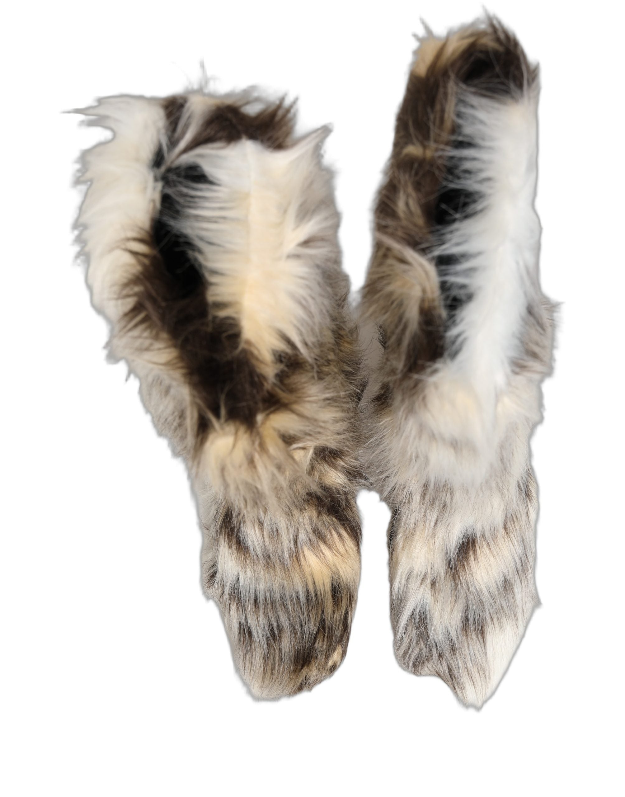 Dolce & Gabbana Multicolor Knee High Faux Fur Boots Shoes Dolce & Gabbana