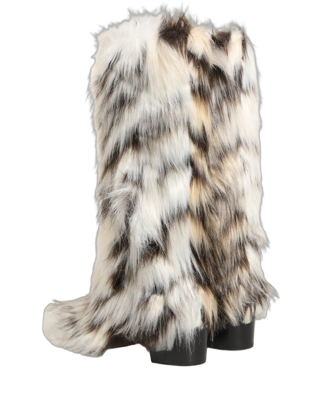 Dolce & Gabbana Multicolor Knee High Faux Fur Boots Shoes Dolce & Gabbana