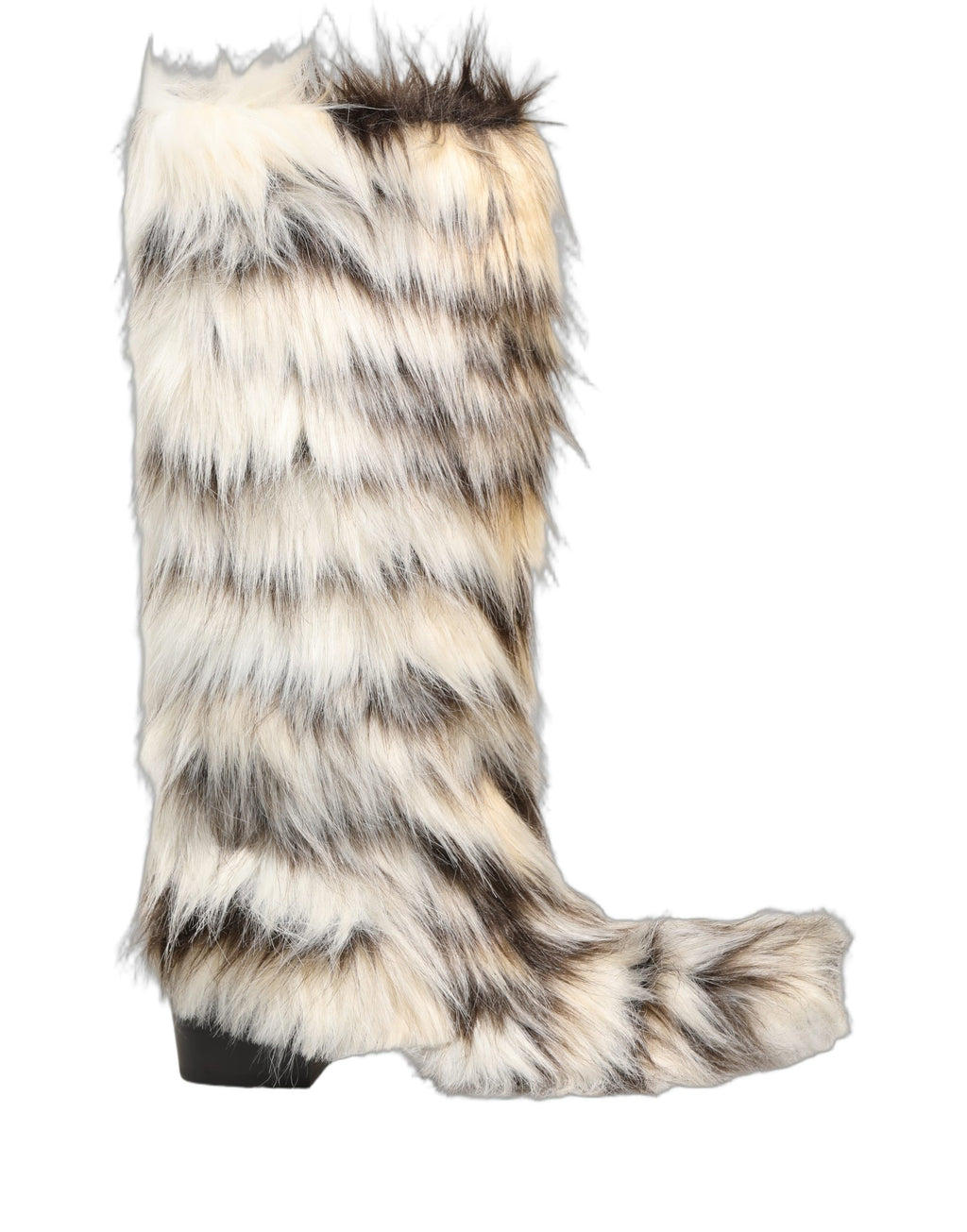 Dolce & Gabbana Multicolor Knee High Faux Fur Boots Shoes Dolce & Gabbana
