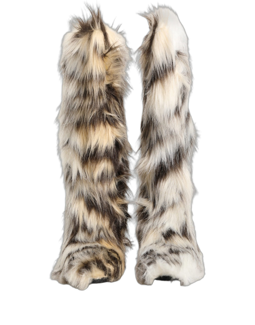 Dolce & Gabbana Multicolor Knee High Faux Fur Boots Shoes Dolce & Gabbana
