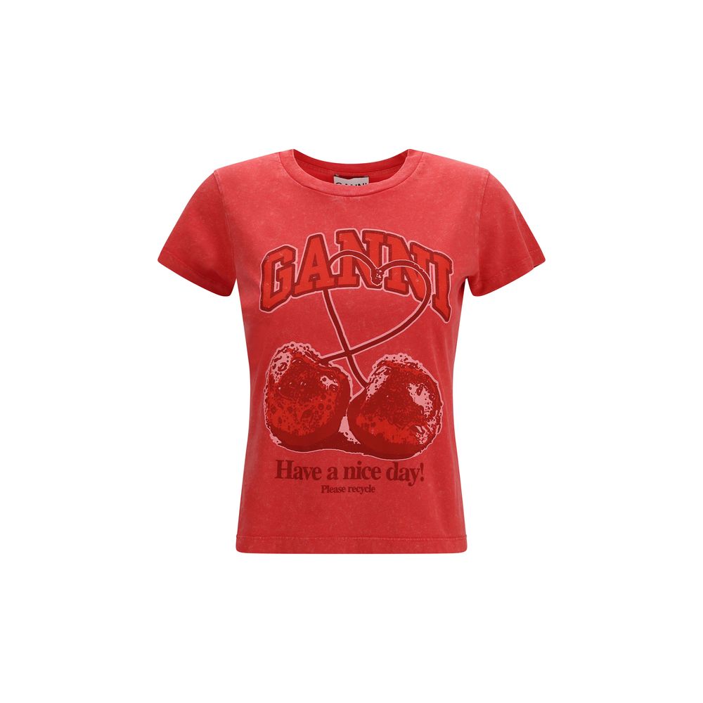 Ganni Multicolor Cotton T-Shirt Ganni