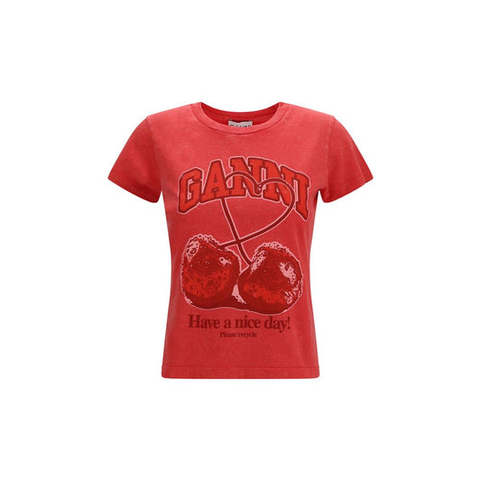 Ganni Multicolor Cotton T-Shirt Ganni
