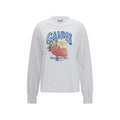 Ganni White Cotton Long Sleeve T-Shirt Ganni