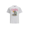 Ganni White Cotton T-Shirt Ganni
