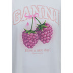Ganni White Cotton T-Shirt Ganni