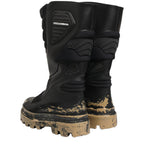 Dolce & Gabbana Black Leather Biker Mid Calf Men Boots Shoes Dolce & Gabbana