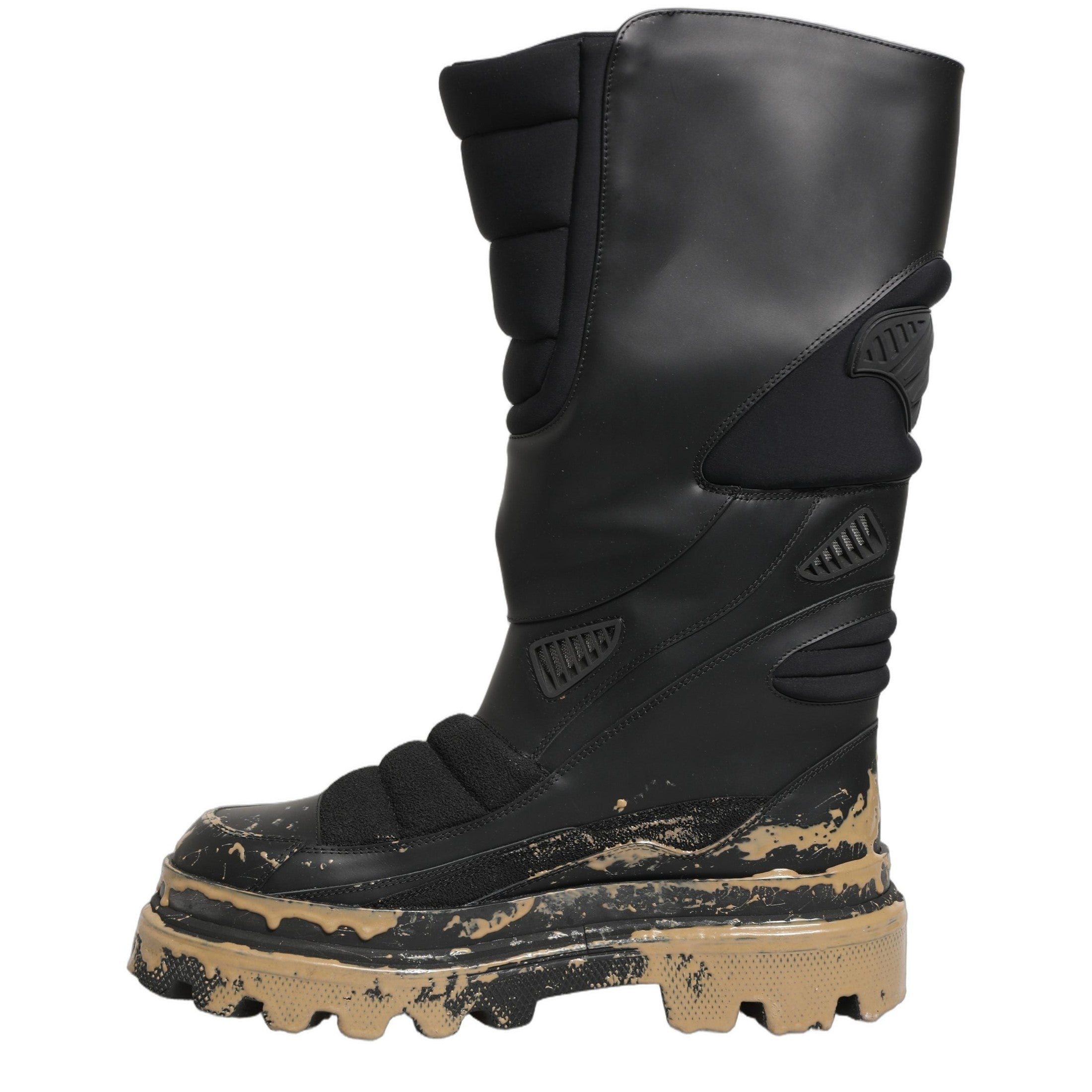 Dolce & Gabbana Black Leather Biker Mid Calf Men Boots Shoes Dolce & Gabbana
