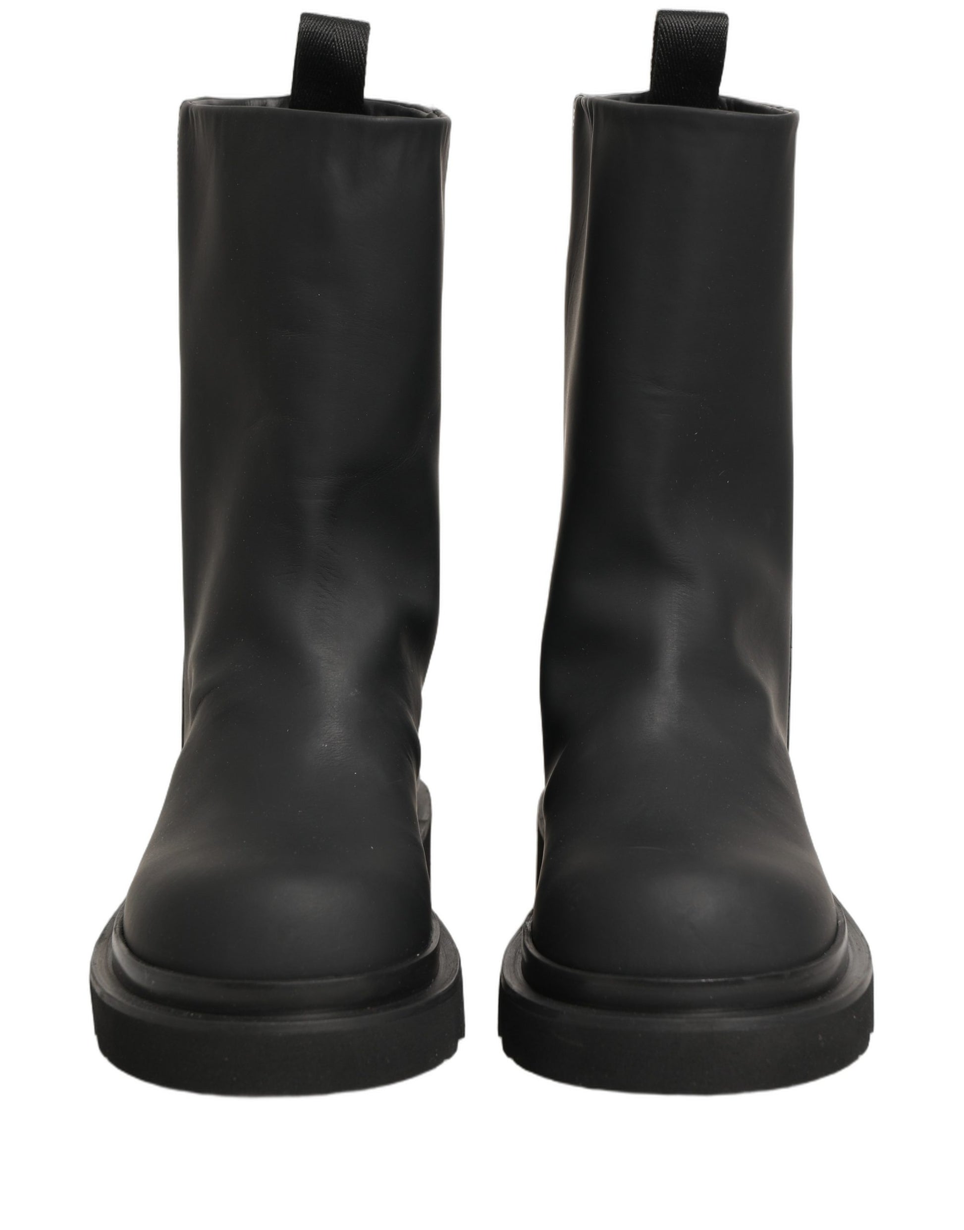 Dolce & Gabbana Black Leather Mid Calf Chunky Men Boots Shoes Dolce & Gabbana