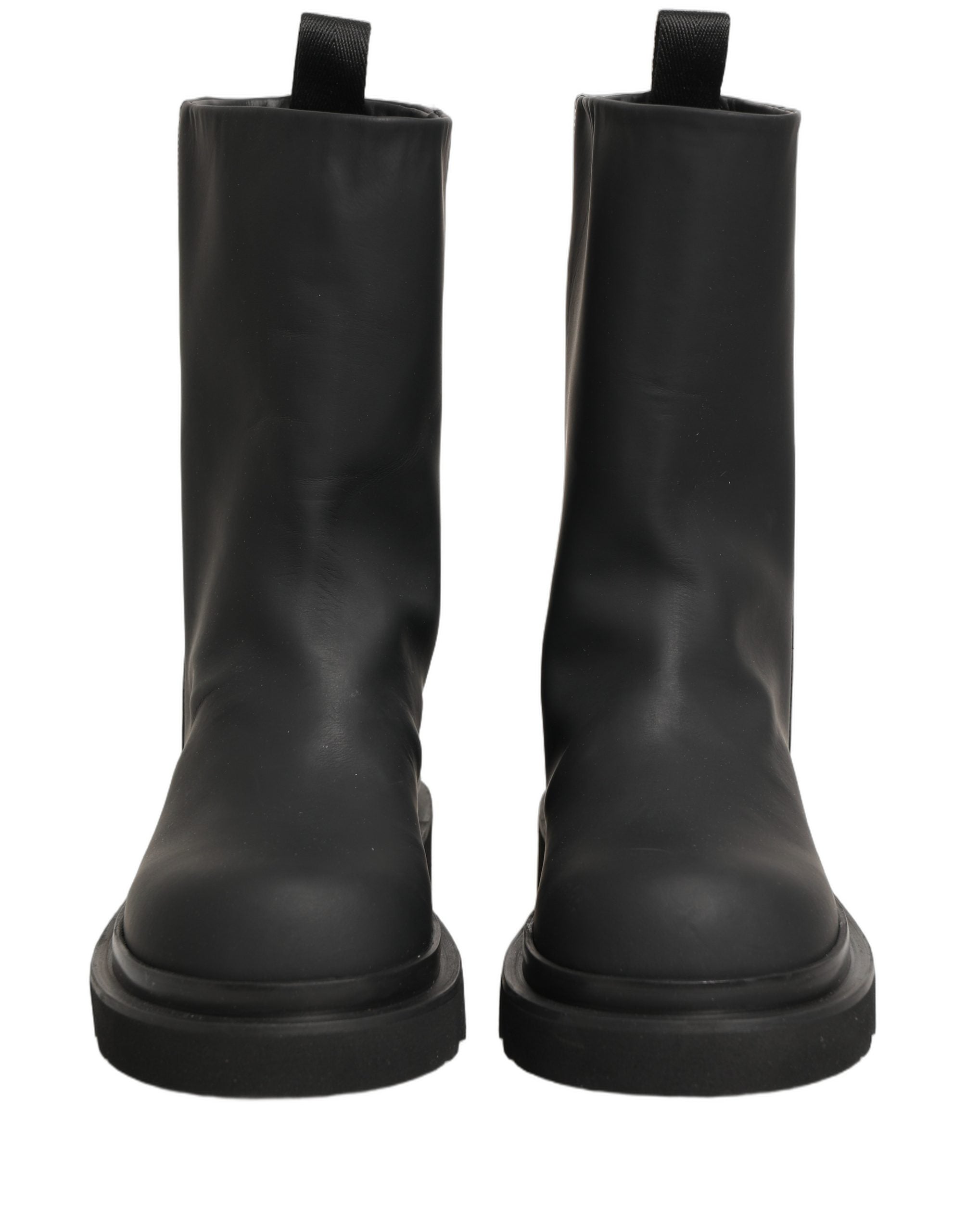 Dolce & Gabbana Black Leather Mid Calf Chunky Men Boots Shoes Dolce & Gabbana