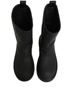 Dolce & Gabbana Black Leather Mid Calf Chunky Men Boots Shoes Dolce & Gabbana