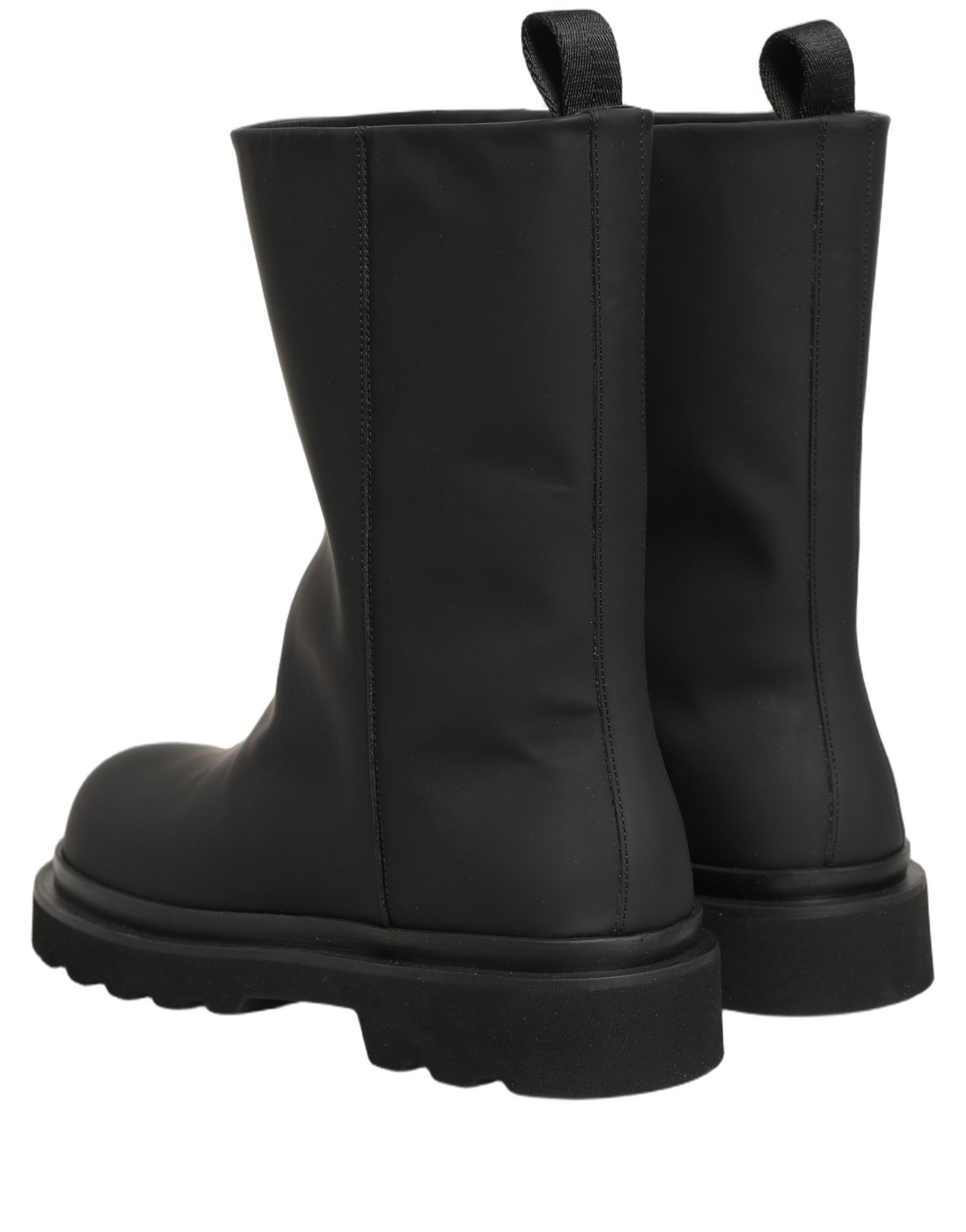 Dolce & Gabbana Black Leather Mid Calf Chunky Men Boots Shoes Dolce & Gabbana