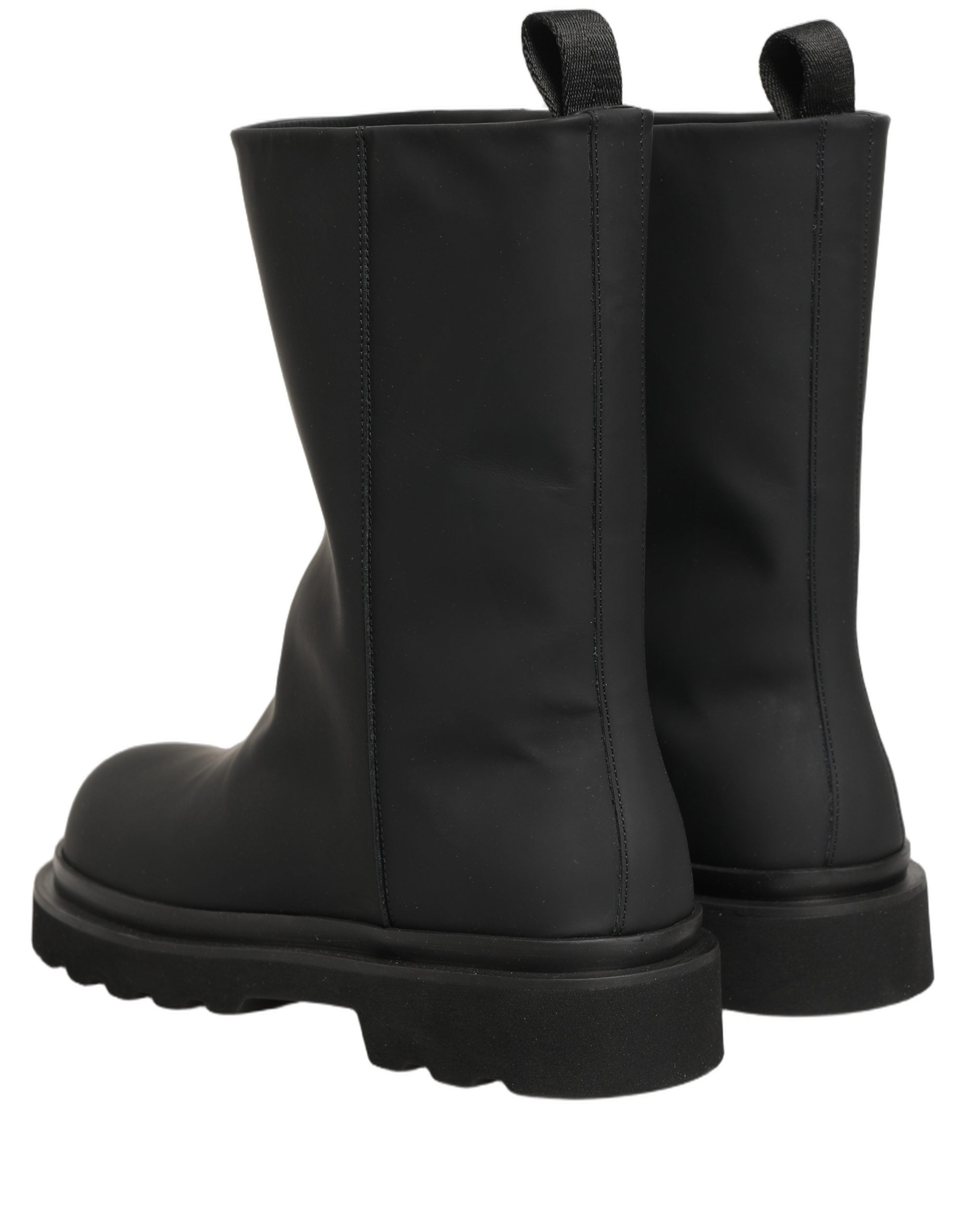 Dolce & Gabbana Black Leather Mid Calf Chunky Men Boots Shoes Dolce & Gabbana