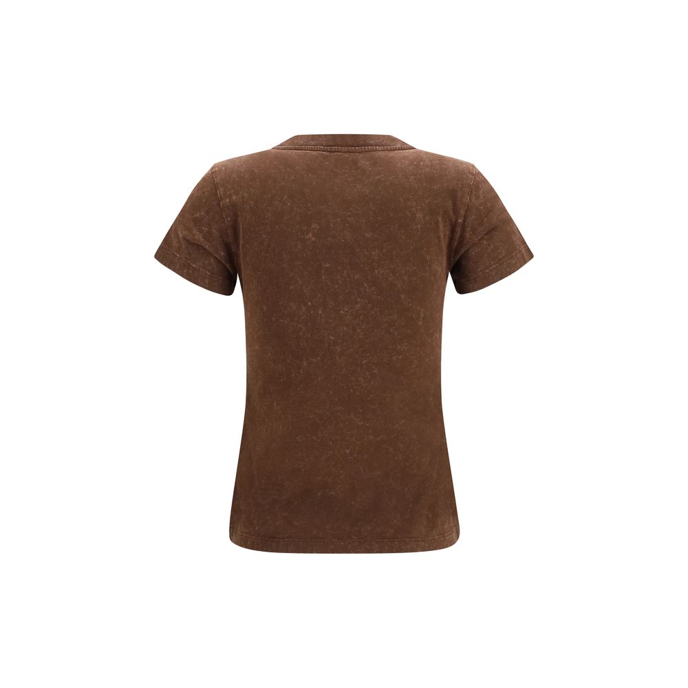 Ganni Brown Cotton T-Shirt Ganni