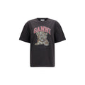 Ganni Black Cotton T-Shirt Ganni