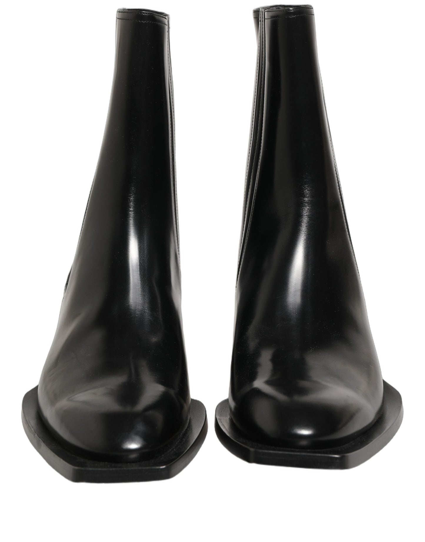 Dolce & Gabbana Black Leather Chelsea Mid Calf Boots Shoes Dolce & Gabbana