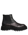 Dolce & Gabbana black leather Chelsea boots for men, slip-on style with sleek design and elastic side panels.