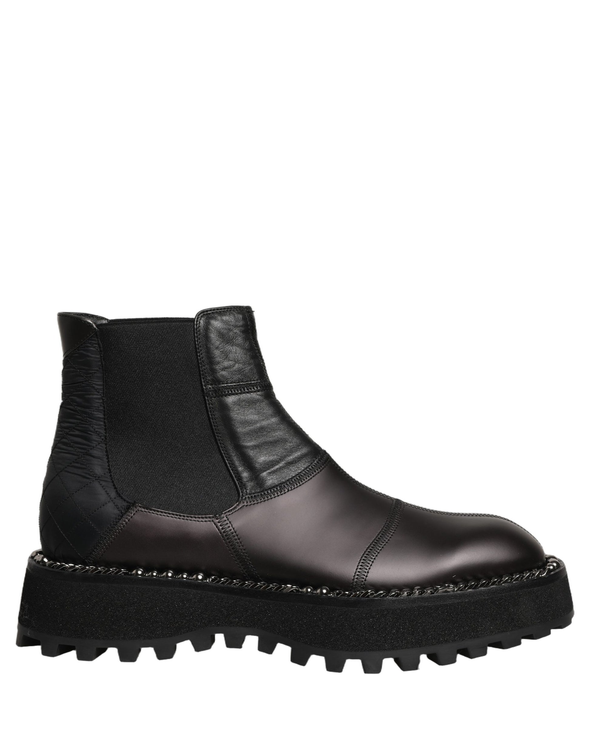 Dolce & Gabbana Black Chelsea Boots Leather Slip On Men Shoes Dolce & Gabbana