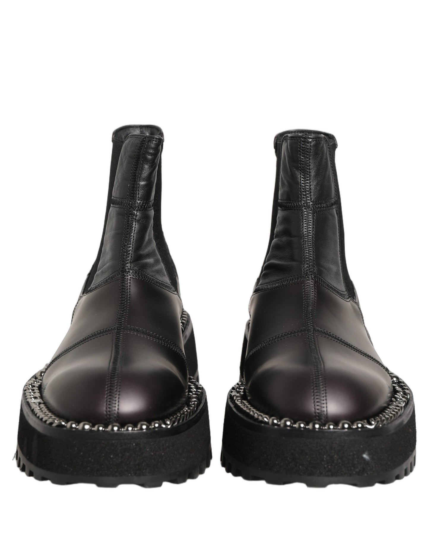Dolce & Gabbana Black Chelsea Boots Leather Slip On Men Shoes Dolce & Gabbana