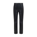 Black leather pants by L'Agence, tailored fit with sleek design and classic style, shown on a model against a neutral background.