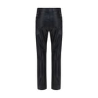 Black leather pants by L'Agence featuring a slim fit, high waist, and sleek design, displayed on a model.