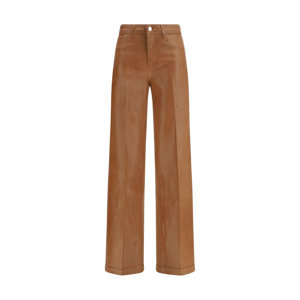 L'Agence Beige Cotton High-Waisted Jean