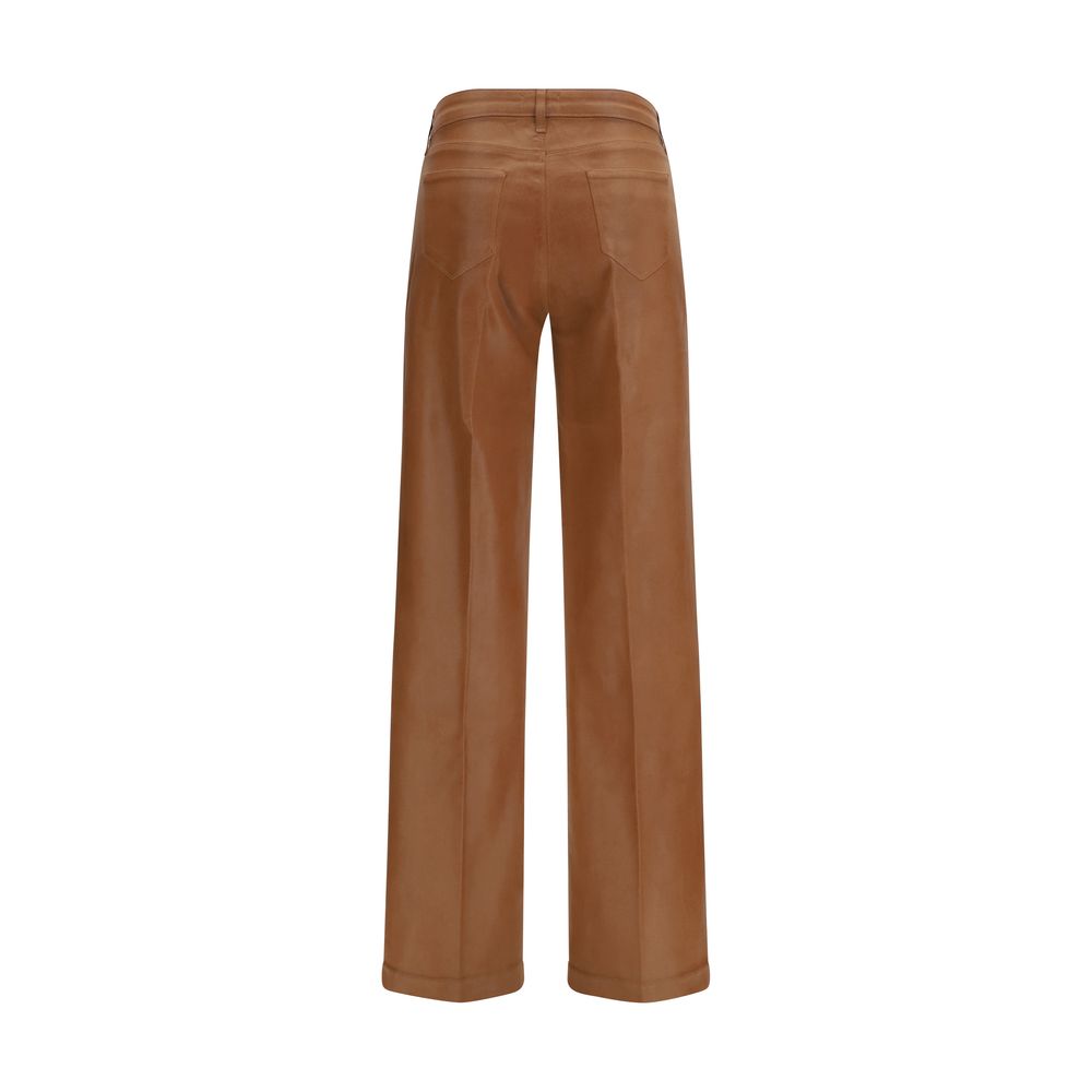 L'Agence Beige Cotton High-Waisted Jean