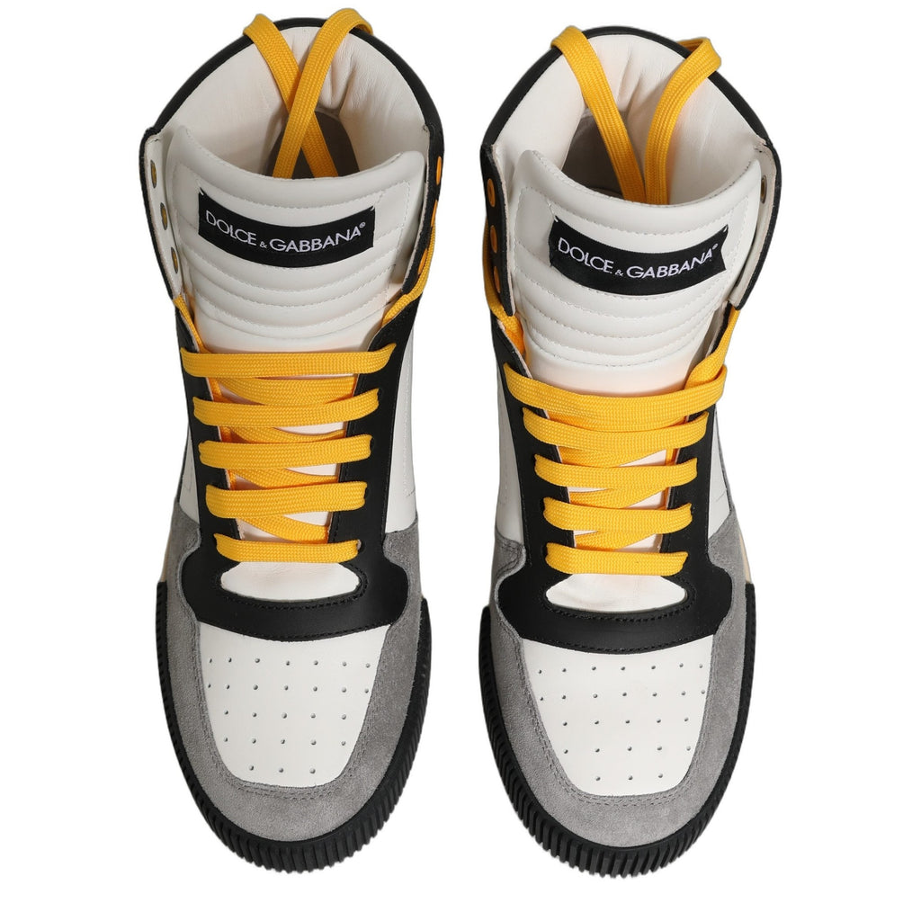 Dolce & Gabbana Multicolor Leather High Top Sneakers Shoes Dolce & Gabbana