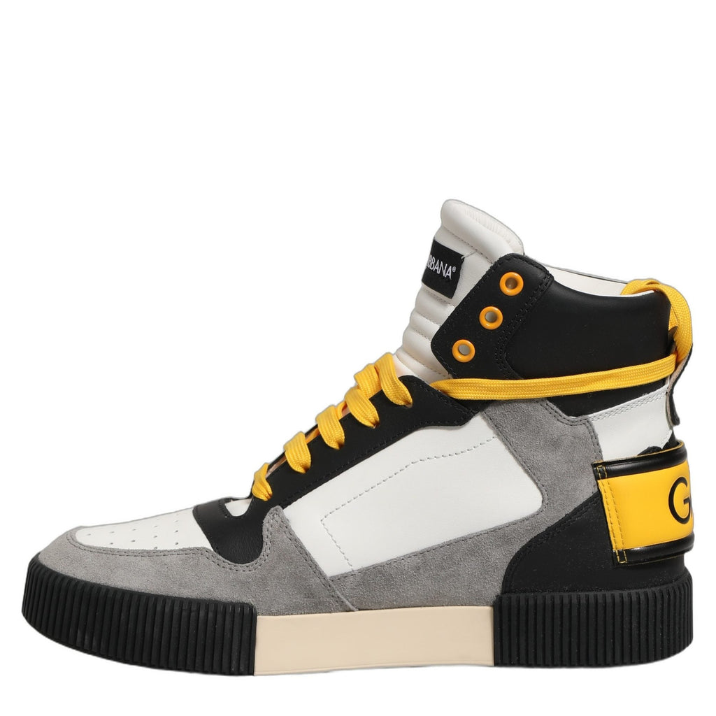 Dolce & Gabbana Multicolor Leather High Top Sneakers Shoes Dolce & Gabbana