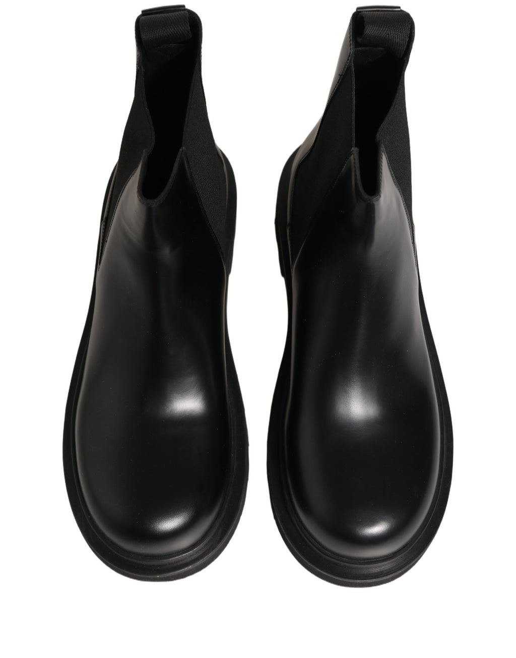 Dolce & Gabbana Black Chelsea Boots Leather Slip On Men Shoes Dolce & Gabbana