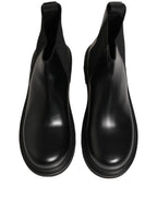 Dolce & Gabbana Black Chelsea Boots Leather Slip On Men Shoes Dolce & Gabbana