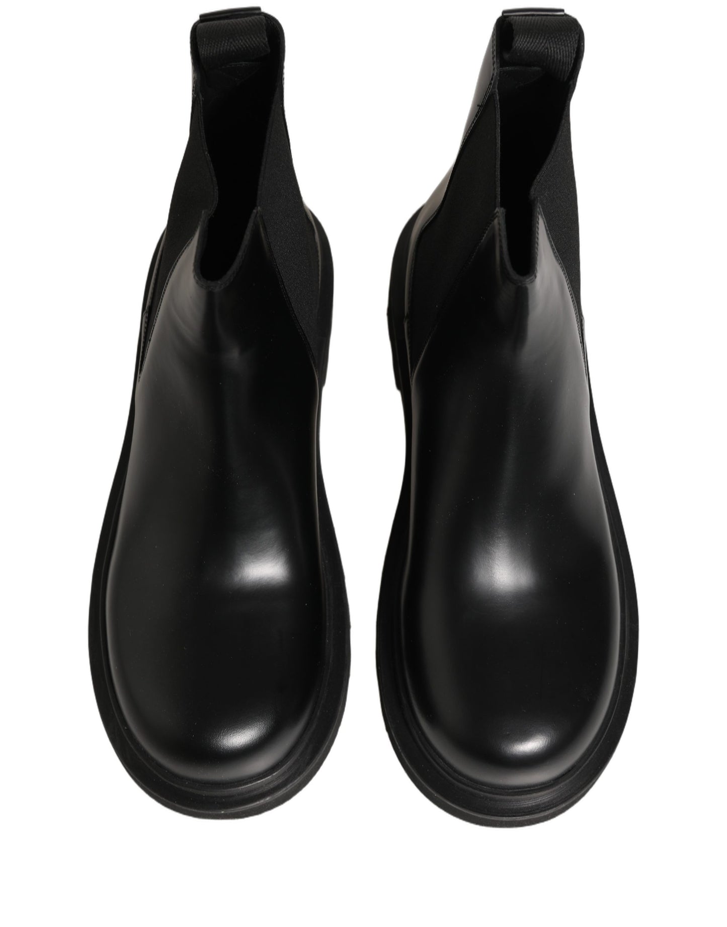 Dolce & Gabbana Black Chelsea Boots Leather Slip On Men Shoes Dolce & Gabbana