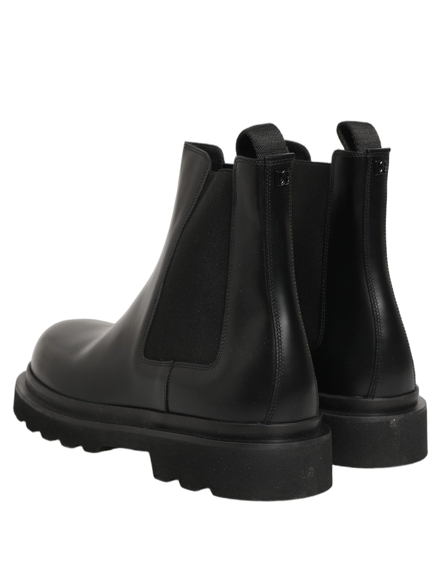 Dolce & Gabbana Black Chelsea Boots Leather Slip On Men Shoes Dolce & Gabbana