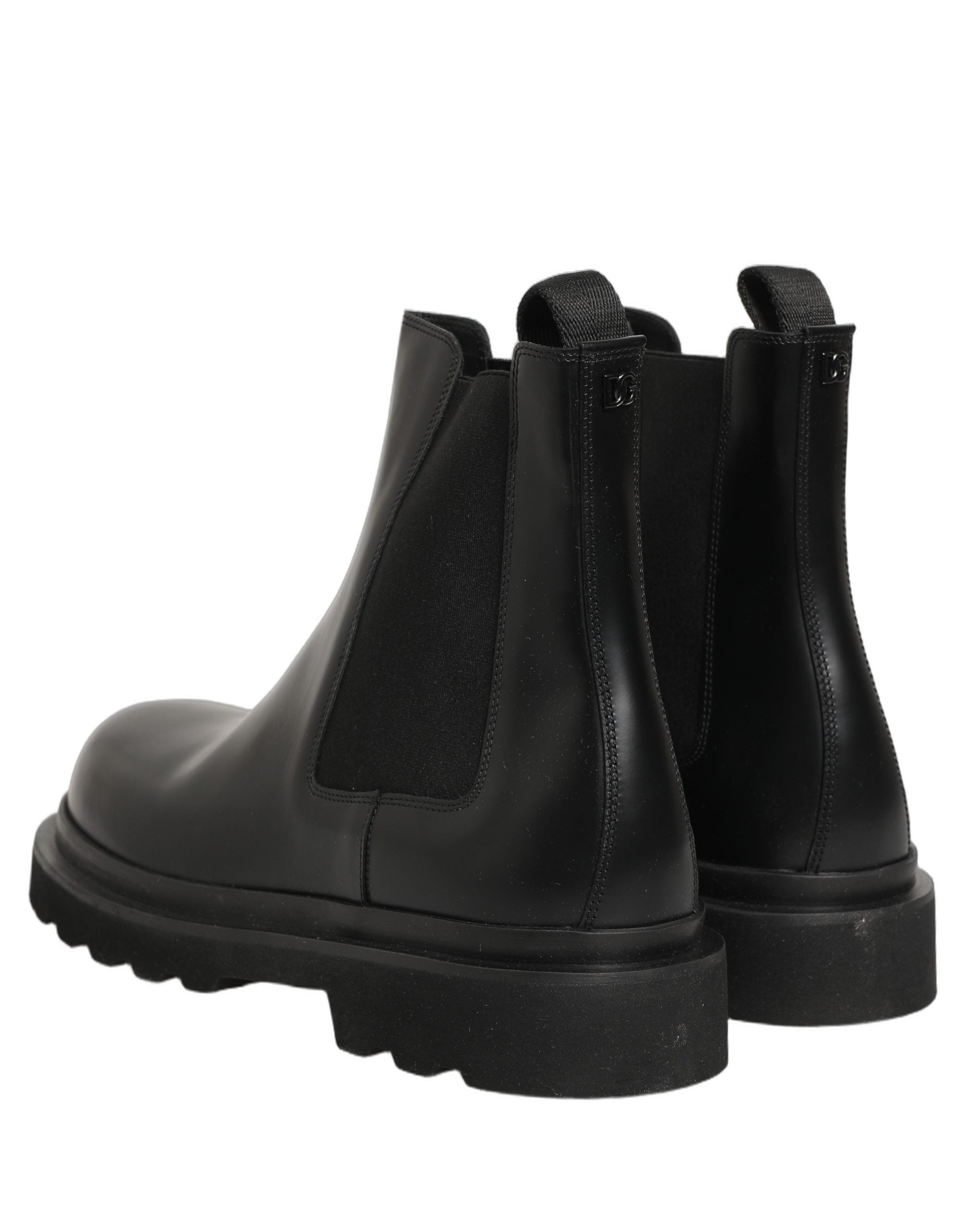 Dolce & Gabbana Black Chelsea Boots Leather Slip On Men Shoes Dolce & Gabbana