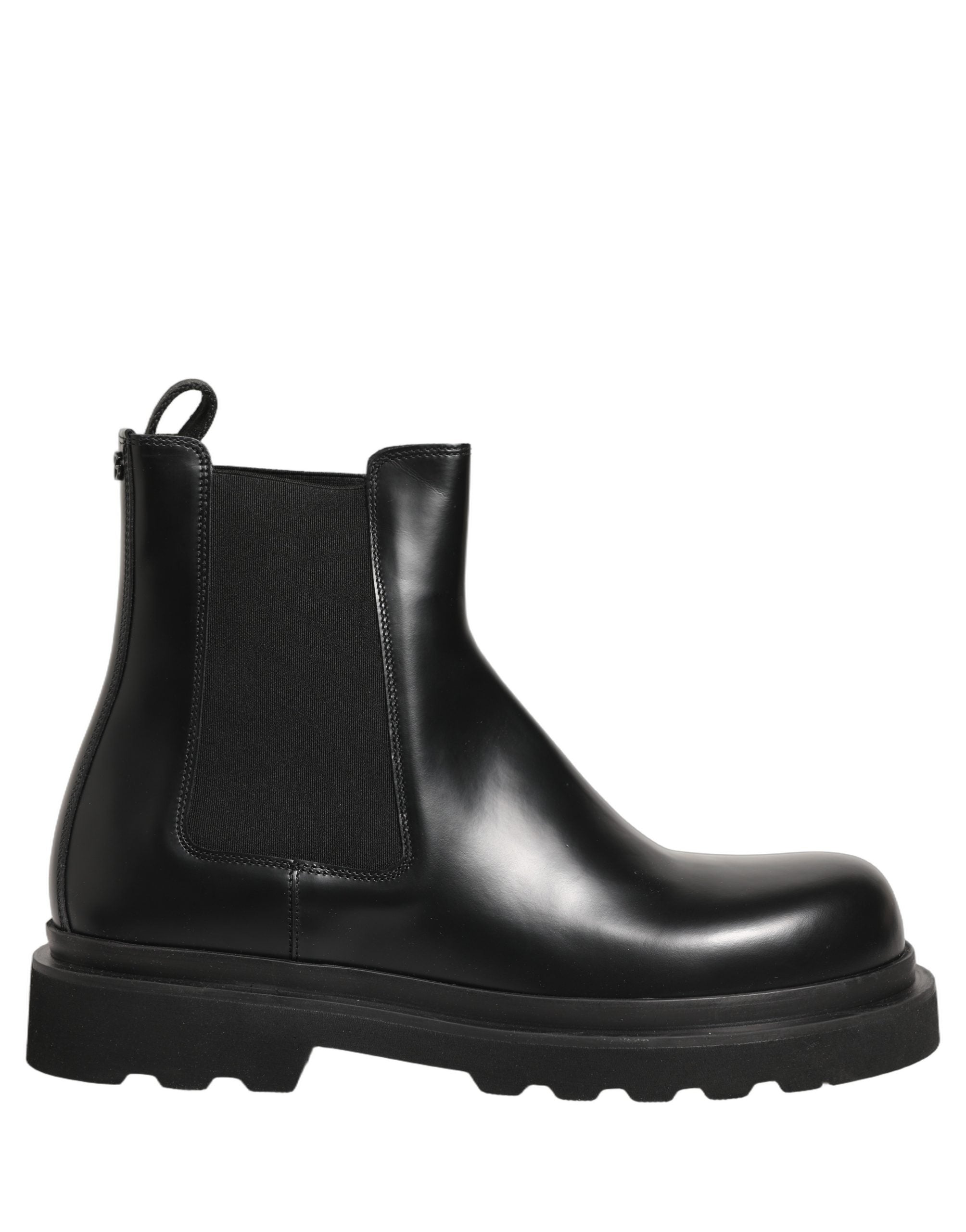 Dolce & Gabbana Black Chelsea Boots Leather Slip On Men Shoes Dolce & Gabbana