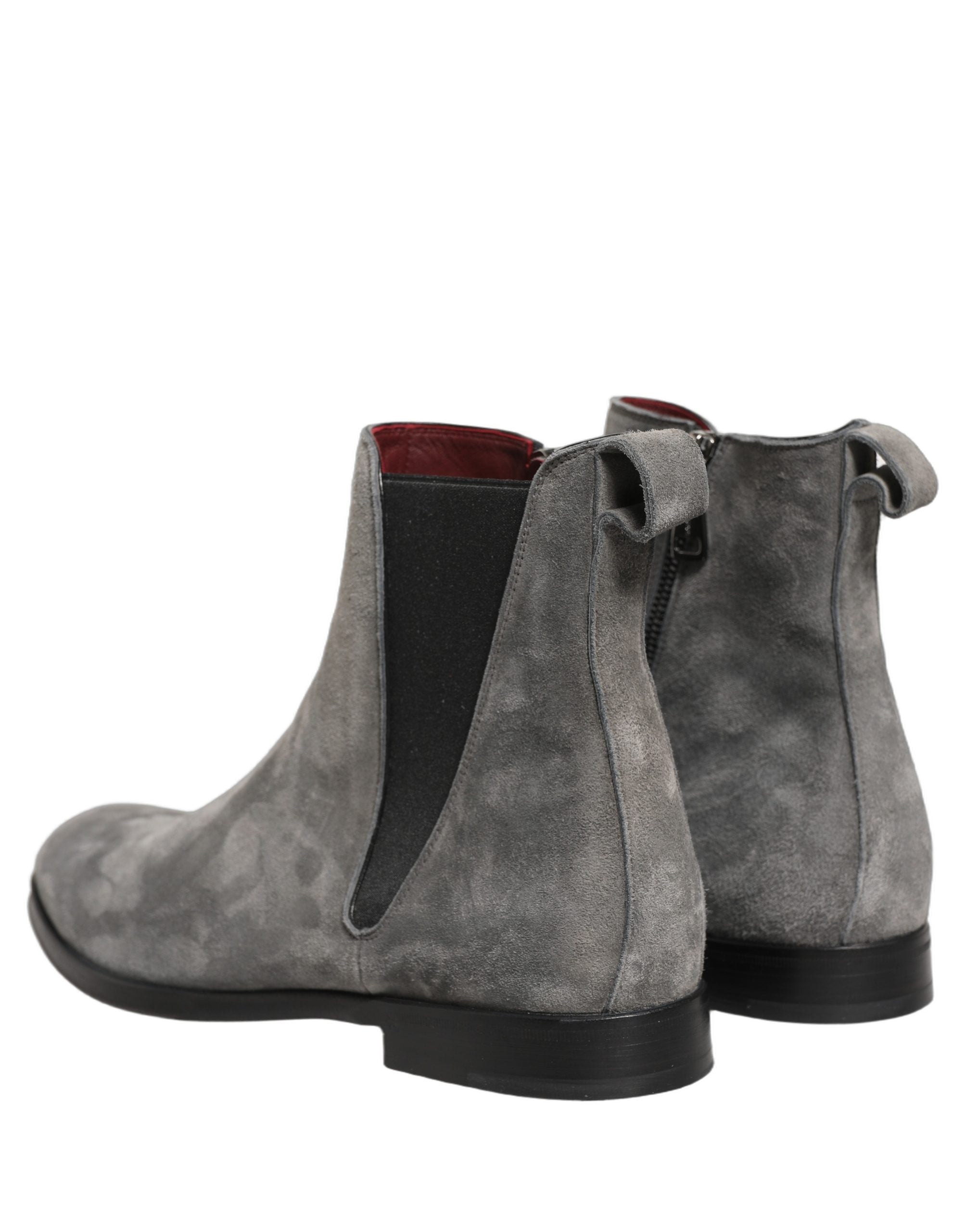 Dolce & Gabbana Gray Suede Leather Chelsea Boots Shoes Dolce & Gabbana
