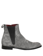 Dolce & Gabbana Gray Suede Leather Chelsea Boots Shoes Dolce & Gabbana