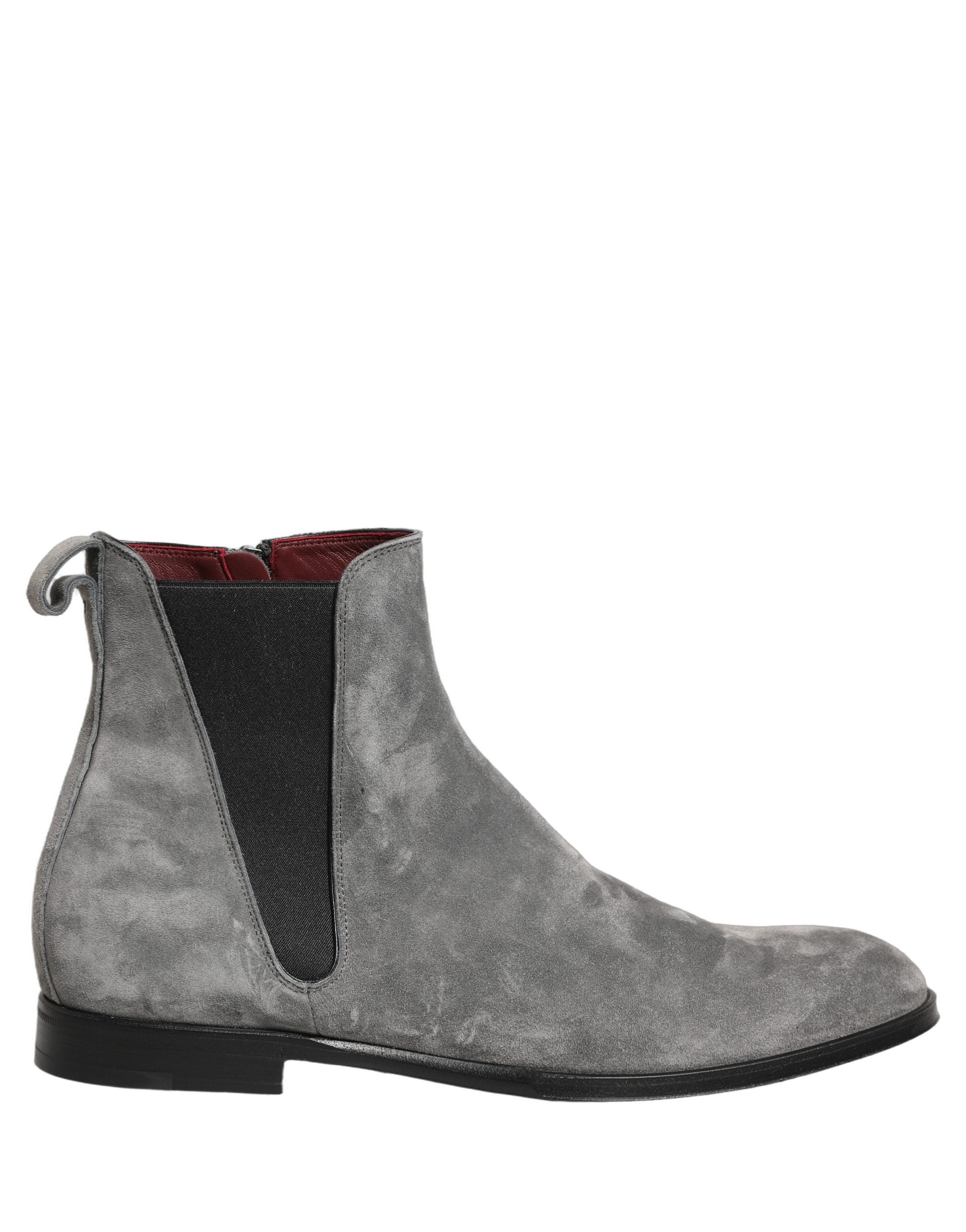 Dolce & Gabbana Gray Suede Leather Chelsea Boots Shoes Dolce & Gabbana