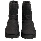 Dolce & Gabbana Black Quilted Effect Mid Calf Boots Shoes Dolce & Gabbana