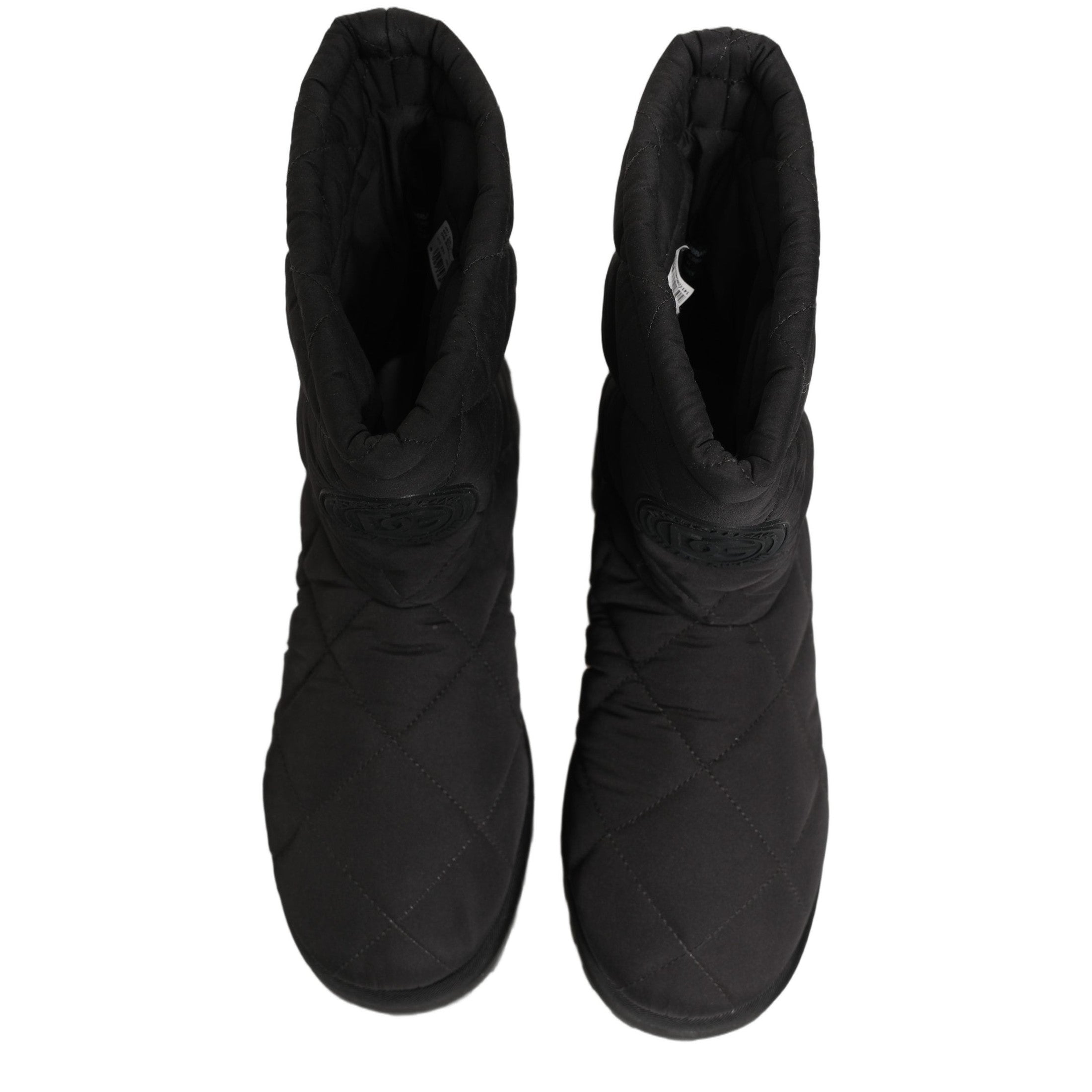 Dolce & Gabbana Black Quilted Effect Mid Calf Boots Shoes Dolce & Gabbana