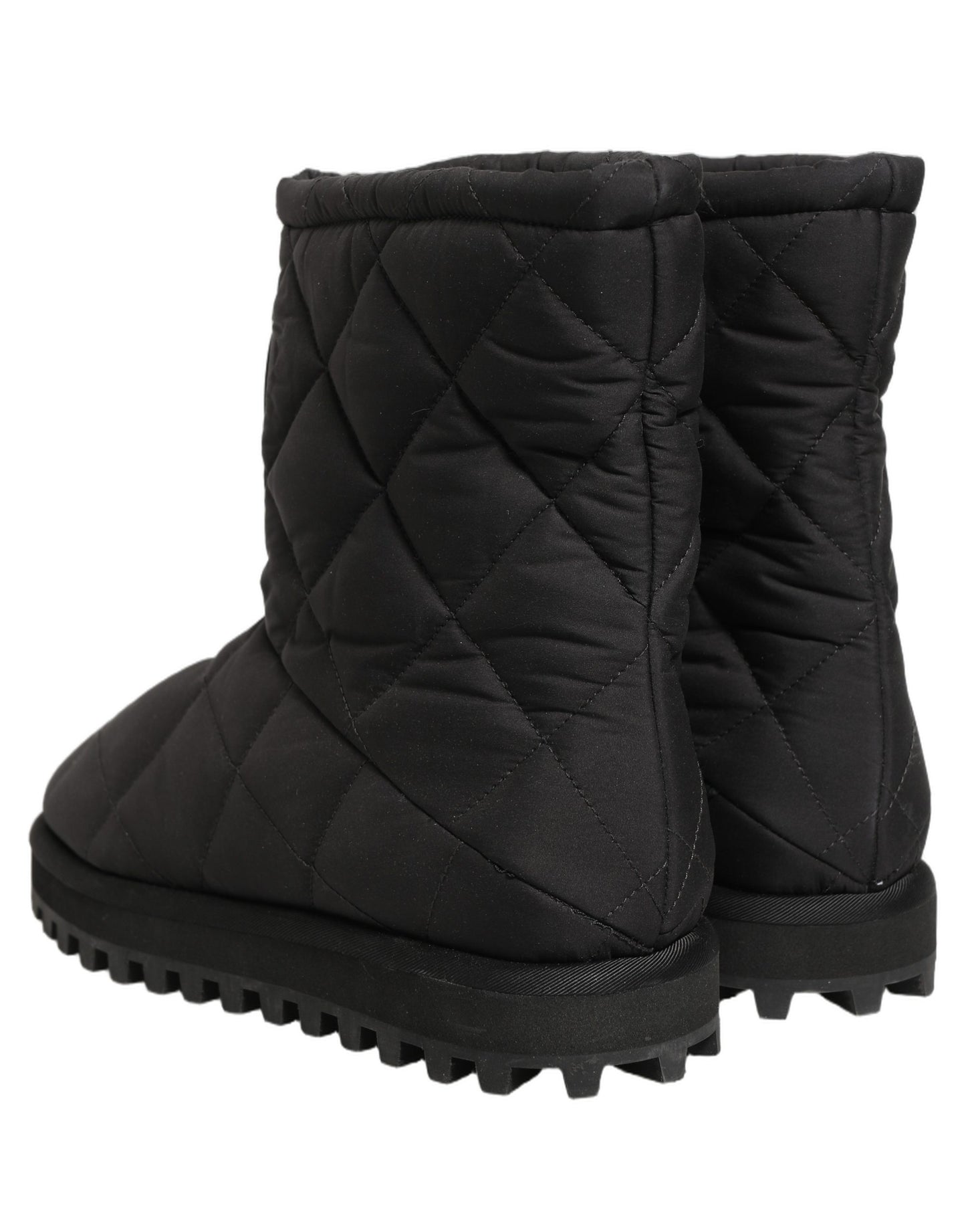 Dolce & Gabbana Black Quilted Effect Mid Calf Boots Shoes Dolce & Gabbana