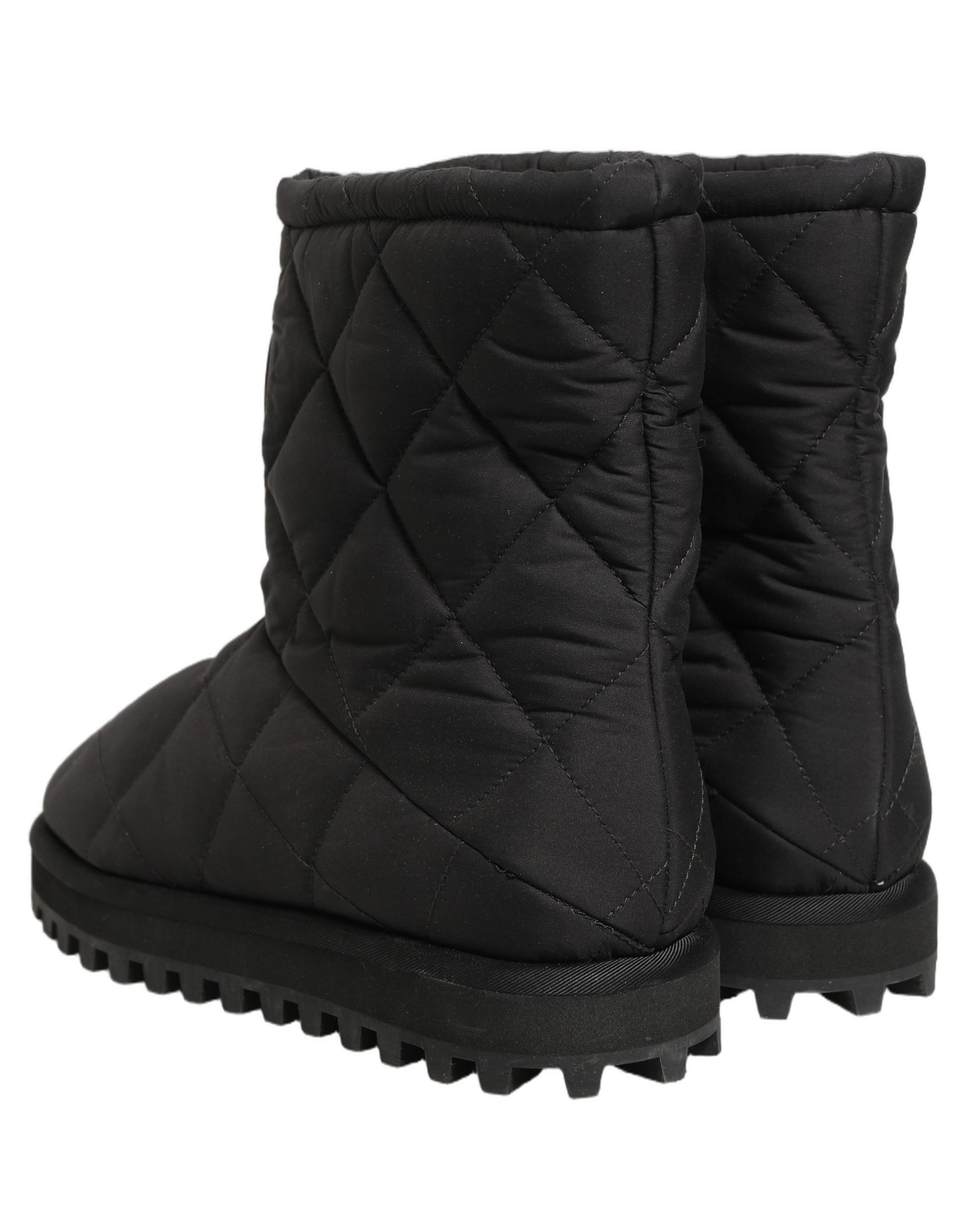 Dolce & Gabbana Black Quilted Effect Mid Calf Boots Shoes Dolce & Gabbana