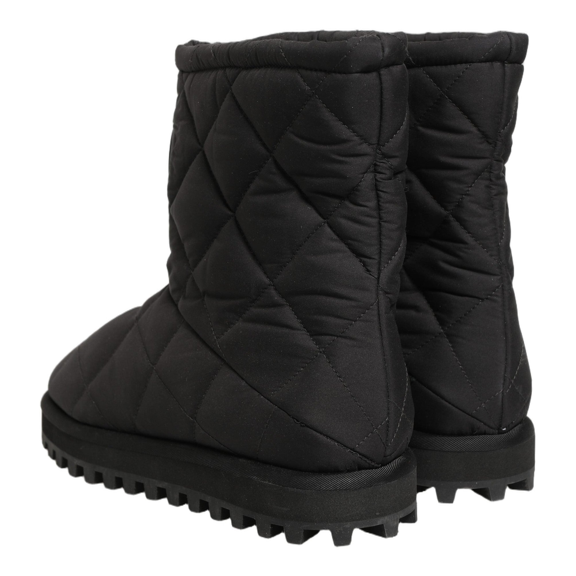 Dolce & Gabbana Black Quilted Effect Mid Calf Boots Shoes Dolce & Gabbana