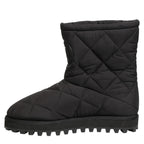 Dolce & Gabbana Black Quilted Effect Mid Calf Boots Shoes Dolce & Gabbana