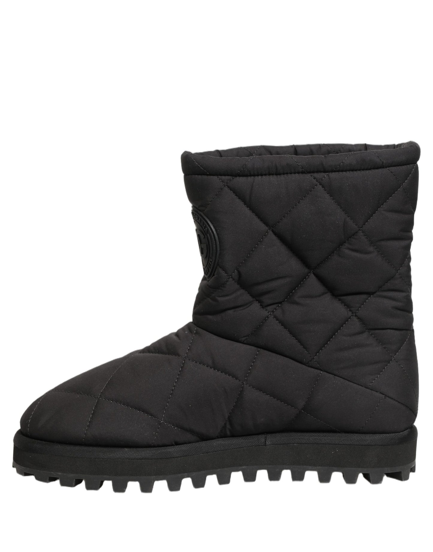 Dolce & Gabbana Black Quilted Effect Mid Calf Boots Shoes Dolce & Gabbana