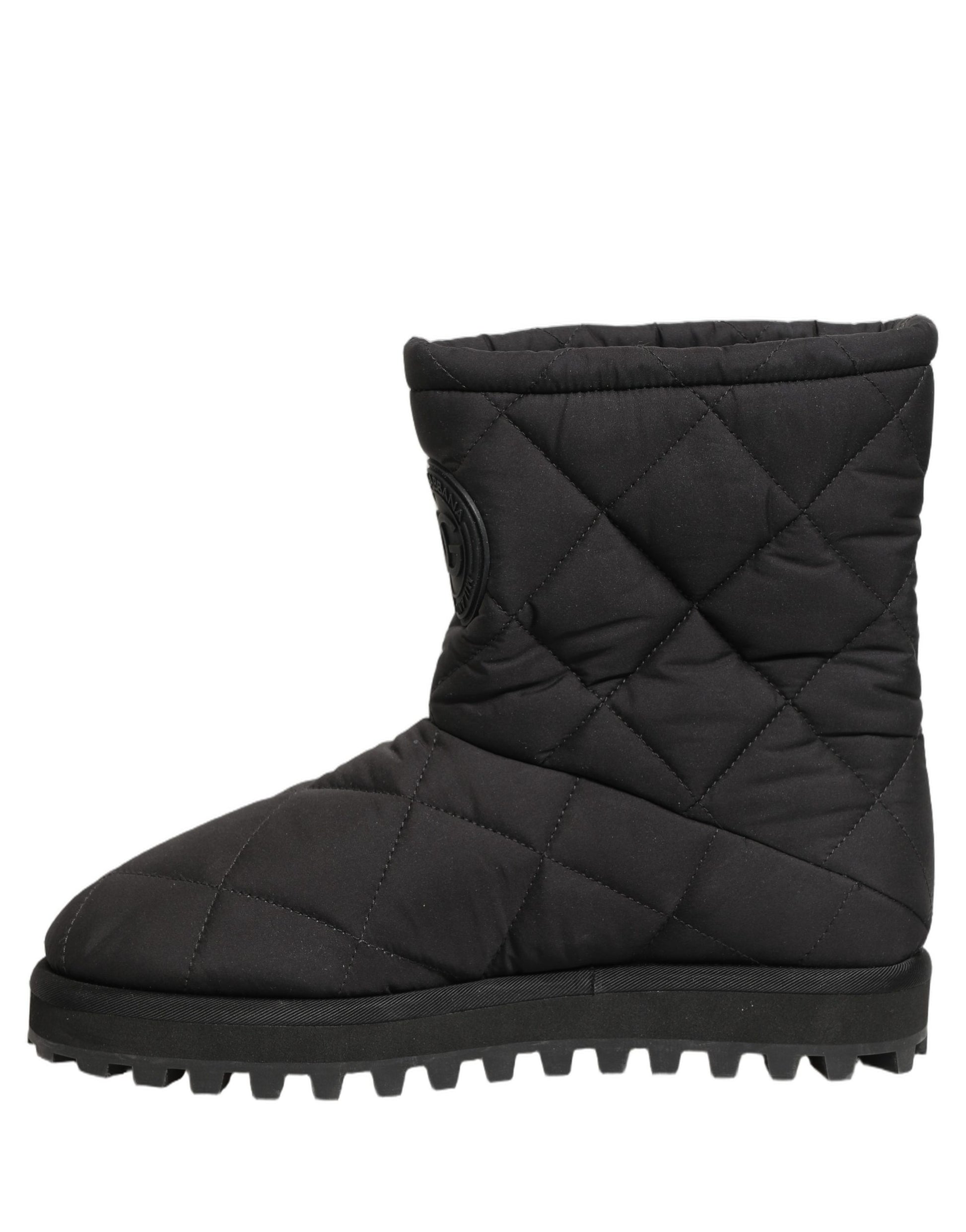 Dolce & Gabbana Black Quilted Effect Mid Calf Boots Shoes Dolce & Gabbana