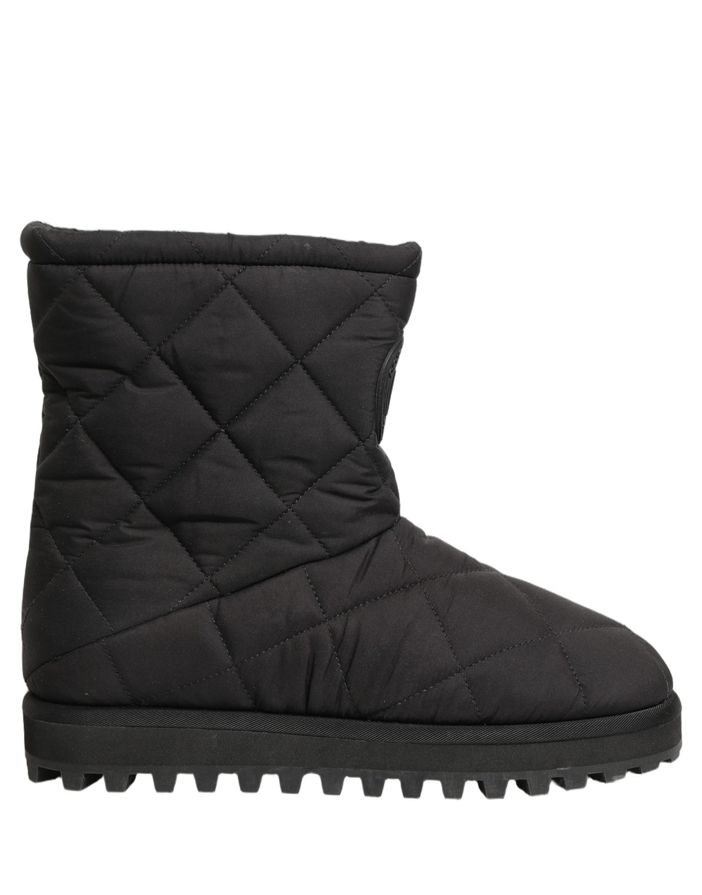 Dolce & Gabbana Black Quilted Effect Mid Calf Boots Shoes Dolce & Gabbana