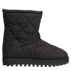 Dolce & Gabbana Black Quilted Effect Mid Calf Boots Shoes Dolce & Gabbana