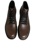 Dolce & Gabbana Brown Perugino Leather Men Ankle Boots Shoes Dolce & Gabbana