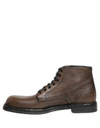 Dolce & Gabbana Brown Perugino Leather Men Ankle Boots Shoes Dolce & Gabbana